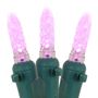 Picture of Pink LED Icicle Lights on Green Wire 150 Bulbs