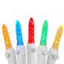 Picture of Multi (assorted) LED Icicle Lights on White Wire 150 Bulbs