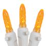 Picture of Orange (amber) LED Icicle Lights on White Wire 150 Bulbs
