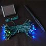 Picture of Multi Colored LED Solar Powered Lights 100 Light String Green Wire
