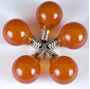 Picture of 25 G30 Globe Light String Set with Orange Satin Bulbs on White Wire