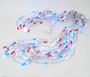 Picture of Red/White/Blue LED Icicle Lights on White Wire 150 Bulbs