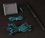 Picture of Blue LED Solar Powered Lights 50 Light String Green Wire