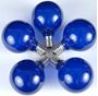 Picture of 25 G50 Globe Light String Set with Blue Bulbs on Green Wire