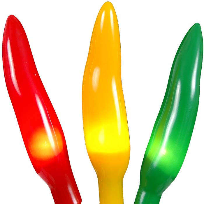Red/Green/Yellow Set of 35 Casa Noel Chili Pepper Lights Fiesta Lights
