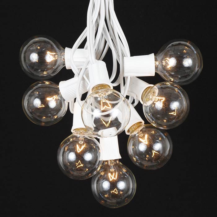 100 Clear G50 Globe String Light Set on White Wire - Novelty Lights - Inc