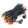 Picture of Frosted Orange Mini Lights 100 Light 50 Feet Long on Black Wire