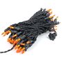 Picture of Frosted Orange Mini Lights 100 Light 50 Feet Long on Black Wire