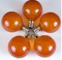 Picture of 100 G50 Globe Light String Set with Orange Bulbs on White Wire