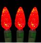 Picture of Red 100 LED C6 Strawberry Mini Lights Commercial Grade Green Wire