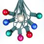 Picture of 25 G30 Globe Light String Set with Multi Satin Bulbs on Green Wire