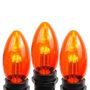 Picture of 5 Pack Amber (Orange) Smooth Glass C9 LED Bulbs