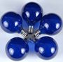 Picture of 25 G40 Globe String Light Set with Blue Satin Bulbs on White Wire