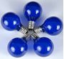 Picture of 100 G30 Globe String Light Set with Blue Satin Bulbs on Brown Wire