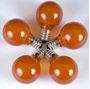 Picture of 100 G30 Globe String Light Set with Orange Satin Bulbs on White Wire