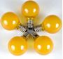 Picture of 25 G30 Globe Light String Set with Yellow Satin Bulbs on Brown Wire