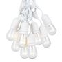 Picture of 25 Clear S14 Commercial Grade Suspended Light String Set on 37.5' of White Wire 