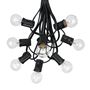 Picture of 100 G30 Globe String Light Set with Clear Bulbs on Black Wire