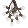 Picture of 100 G30 Globe String Light Set with Clear Bulbs on Brown Wire