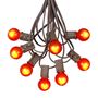 Picture of 100 G30 Globe String Light Set with Orange Satin Bulbs on Brown Wire