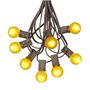 Picture of 100 G30 Globe String Light Set with Yellow Satin Bulbs on Brown Wire
