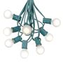 Picture of 100 G30 Globe String Light Set with Frosted White Bulbs on Green Wire