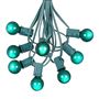 Picture of 100 G30 Globe String Light Set with Green Satin Bulbs on Green Wire