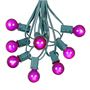 Picture of 100 G30 Globe String Light Set with Purple Satin Bulbs on Green Wire