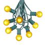 Picture of 100 G30 Globe String Light Set with Yellow Satin Bulbs on Green Wire