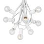 Picture of 100 G30 Globe String Light Set with Clear Bulbs on White Wire
