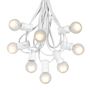 Picture of 100 G30 Globe String Light Set with Frosted White Bulbs on White Wire