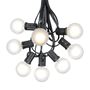 Picture of 100 G40 Globe String Light Set with Frosted White Bulbs on Black Wire