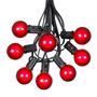 Picture of 100 G40 Globe String Light Set with Red Bulbs on Black Wire