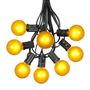 Picture of 100 G40 Globe String Light Set with Yellow Bulbs on Black Wire