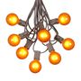 Picture of 100 G40 Globe String Light Set with Orange Bulbs on Brown Wire