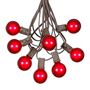 Picture of 100 G40 Globe String Light Set with Red Bulbs on Brown Wire