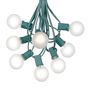 Picture of 100 G40 Globe String Light Set with Frosted White Bulbs on Green Wire