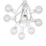 Picture of 100 G40 Globe String Light Set with Clear Bulbs on White Wire