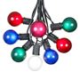 Picture of 100 G50 Globe Light String Set with Multi Bulbs on Black Wire