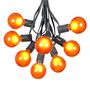 Picture of 100 G50 Globe Light String Set with Orange Bulbs on Black Wire