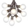 Picture of 100 G50 Globe Light String Set with Frosted Bulbs on Brown Wire