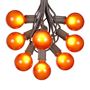 Picture of 100 G50 Globe Light String Set with Orange Bulbs on Brown Wire
