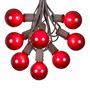 Picture of 100 G50 Globe Light String Set with Red Bulbs on Brown Wire