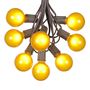 Picture of 100 G50 Globe Light String Set with Yellow Bulbs on Brown Wire