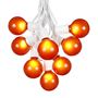 Picture of 100 G50 Globe Light String Set with Orange Bulbs on White Wire