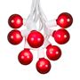 Picture of 100 G50 Globe Light String Set with Red Bulbs on White Wire