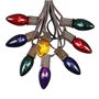 Picture of C9 25 Light String Set with Assorted Bulbs on Brown Wire