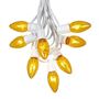 Picture of C9 25 Light String Set with Yellow Bulbs on White Wire