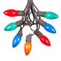 Picture of C9 25 Light String Set with Ceramic Assorted Bulbs on Brown Wire