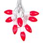 Picture of C9 25 Light String Set with Ceramic Red Bulbs on White Wire